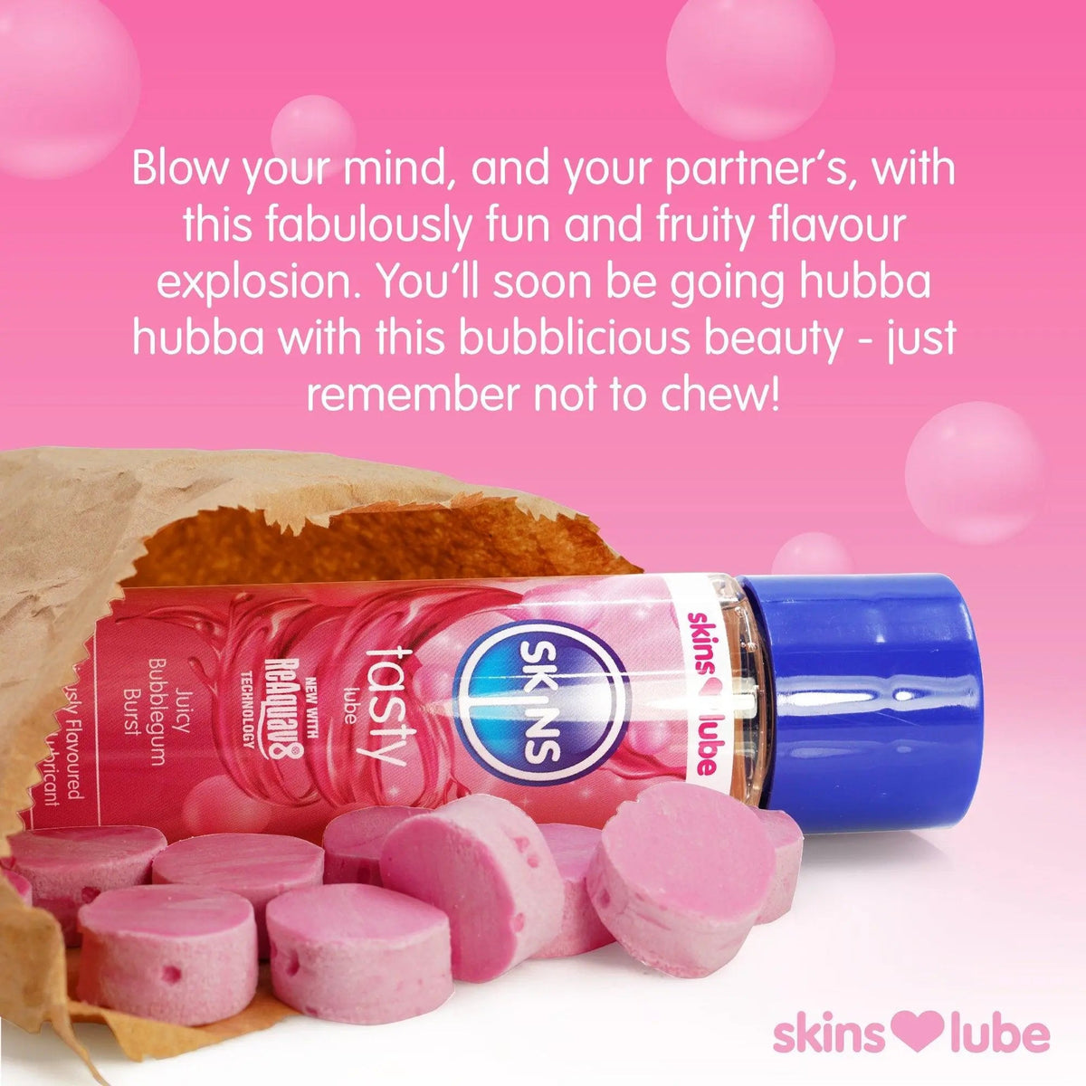 Skins Bubblegum Flavoured Water Based Lubricant