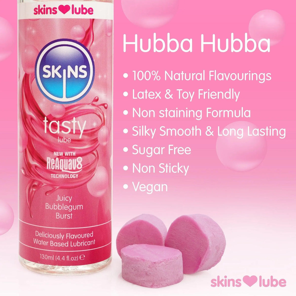 Skins Bubblegum Flavoured Water Based Lubricant
