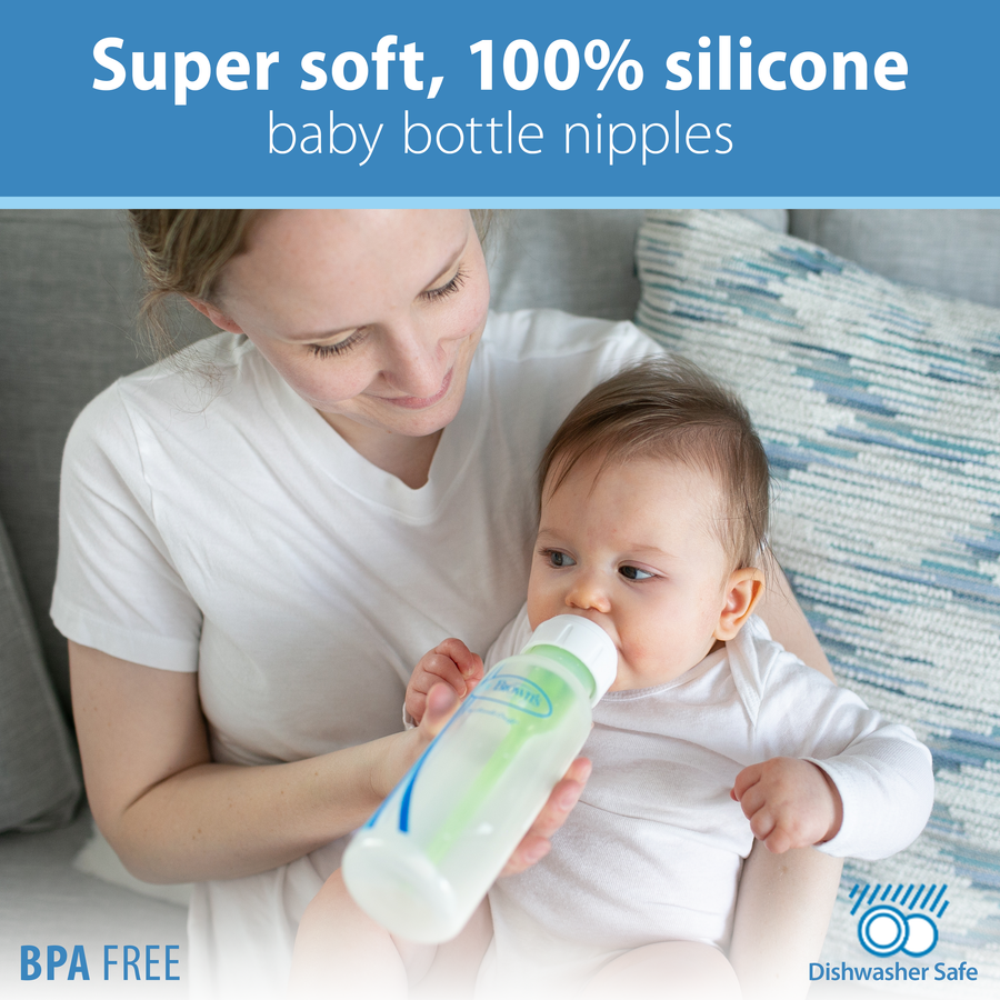 Dr. Brown's Natural Flow Narrow Baby Bottle Medium-Fast Flow Silicone Nipple