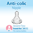 Dr. Brown's Natural Flow Narrow Baby Bottle Silicone Nipple, 2-Pack