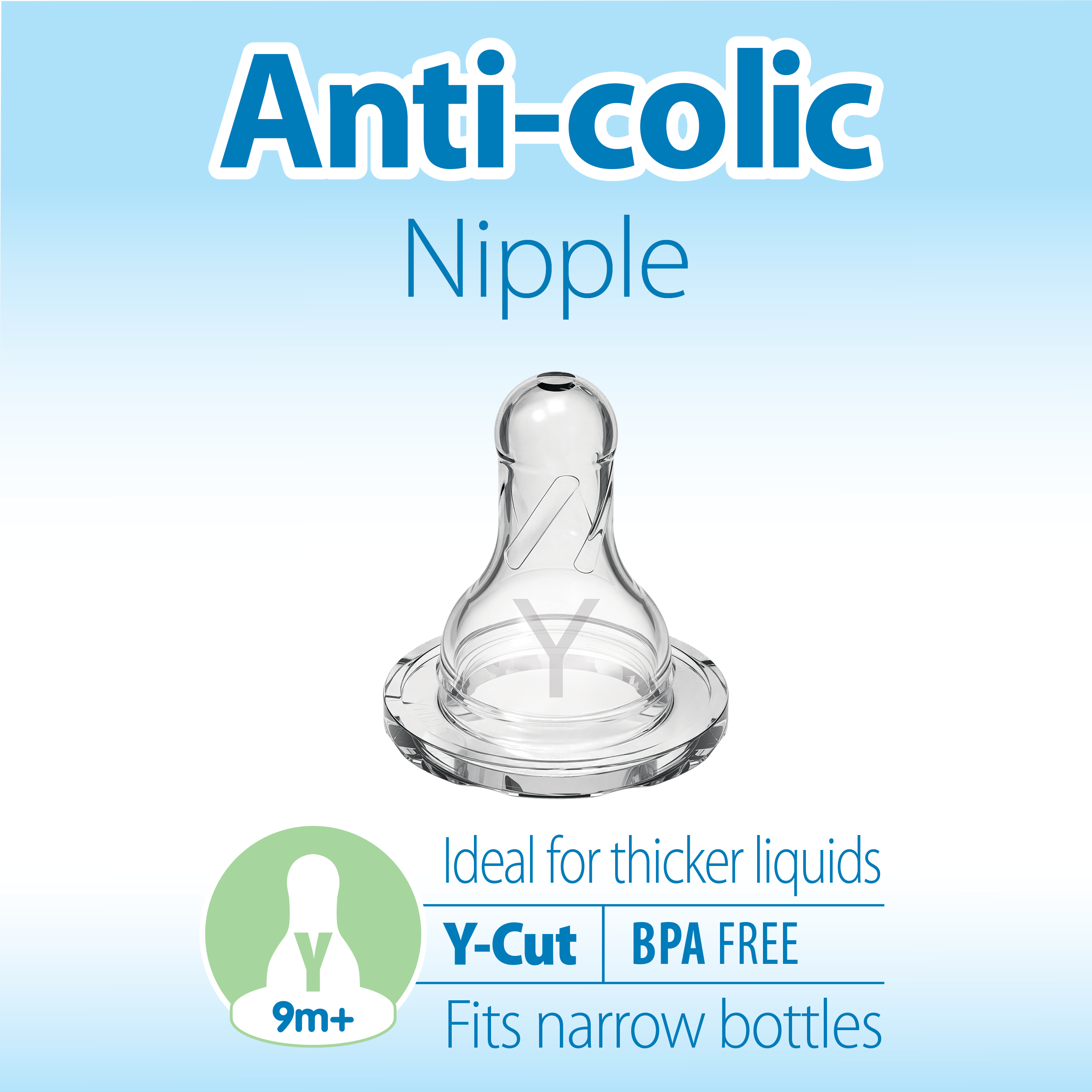 Dr. Brown's Natural Flow Narrow Baby Bottle Silicone Nipple, 2-Pack